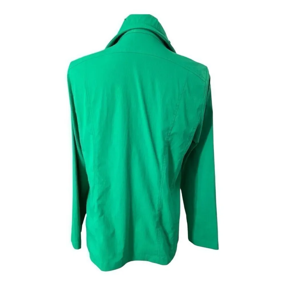 Zenergy Chicos Stripe Jacket Size 1 Green full Zipper Stretch Pocket Outdoor